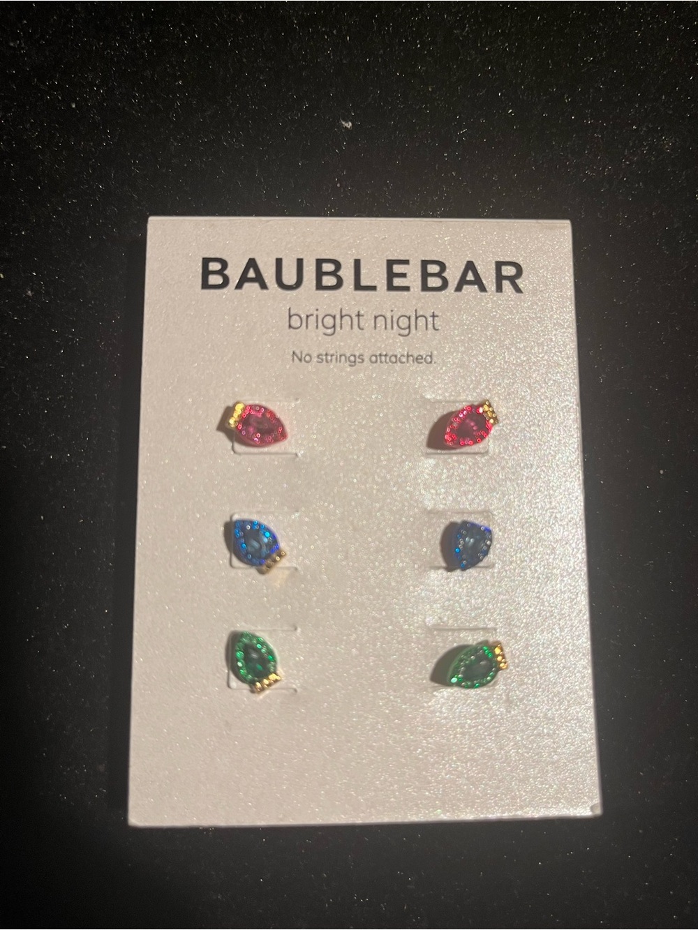 BaubleBar Bright Night Red, Blue & Green Teardrop Stud Earrings (6-Pack)